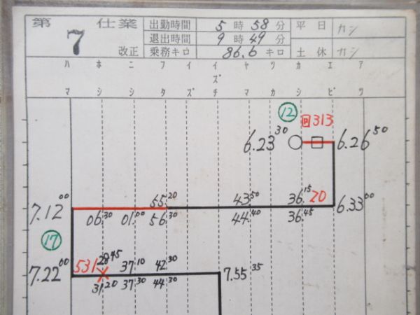 相模鉄道運転士行路票(停通表示板付き)