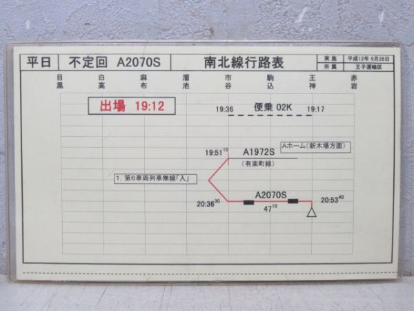 営団 地下鉄 南北線 行路表 3枚組