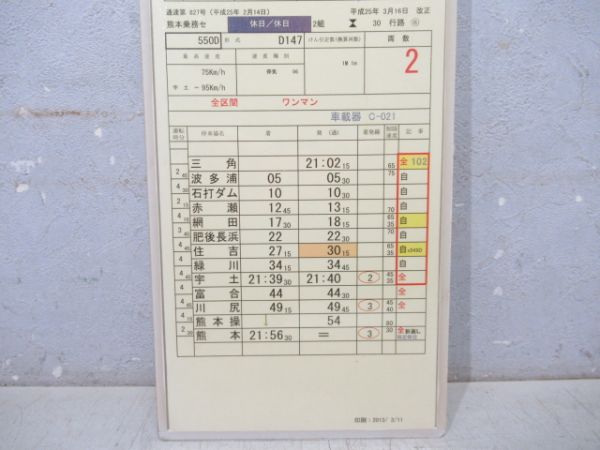 熊本乗務センター 30行路 (185系 九州横断特急)