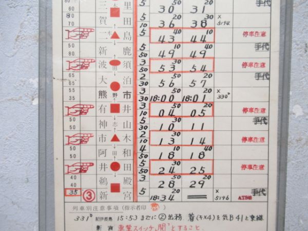 伊勢運転区　気B第46仕業　通票入り