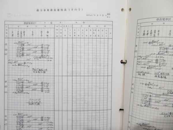 電車(機関車) 乗務員運用表 天王寺鉄道管理局