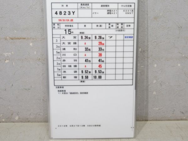 新宿運輸区 休B1005行路 揃い (E231系)