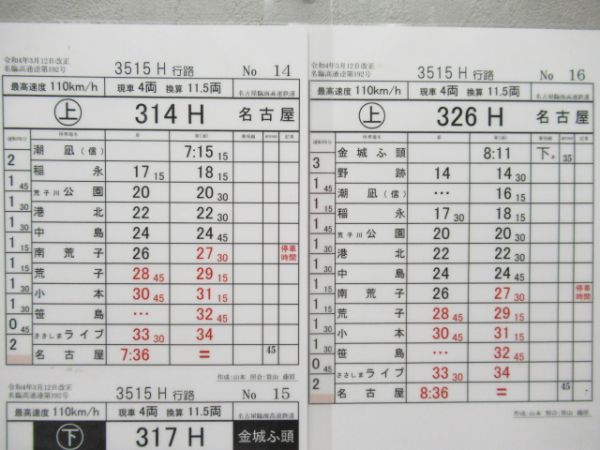 名古屋臨海高速鉄道　3515H行路揃い