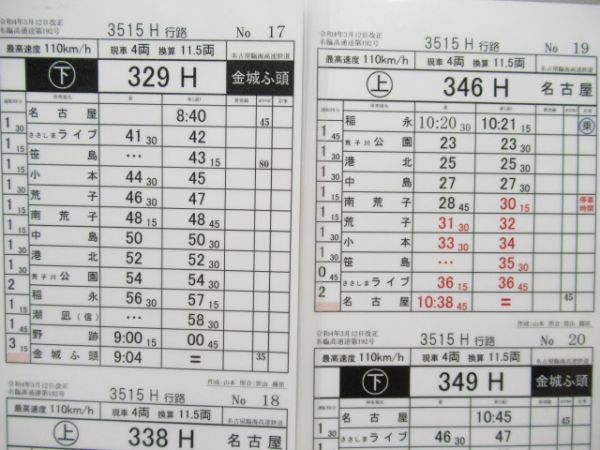 名古屋臨海高速鉄道　3515H行路揃い