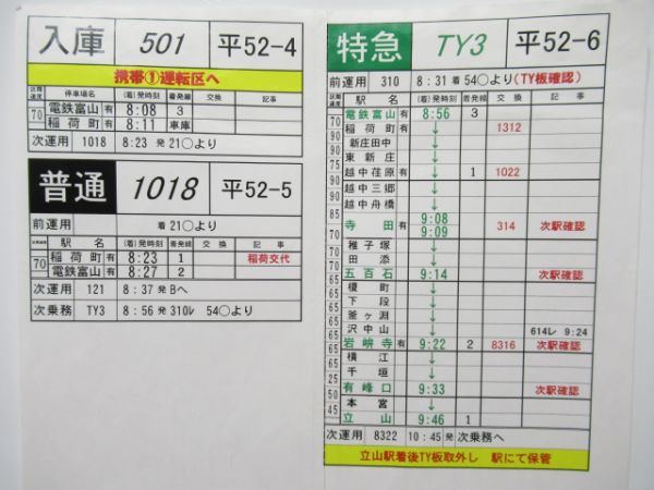 富山地方鉄道 バラ3枚組B (特急 入り)【B】