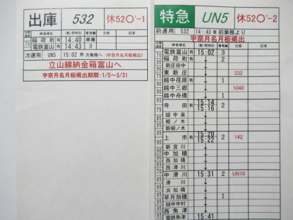 富山地方鉄道 バラ3枚組 (快速急行・特急 入り)【C】