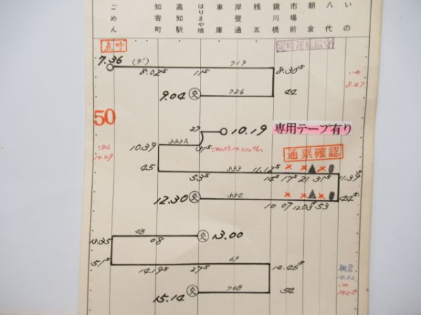 土佐電乗務行路票2仕業