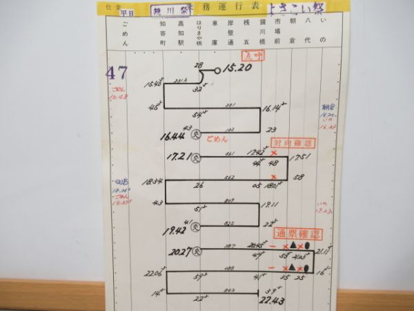 土佐電乗務行路票2仕業