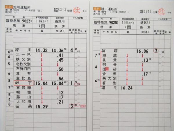 旭川運転所　臨5313仕業揃い