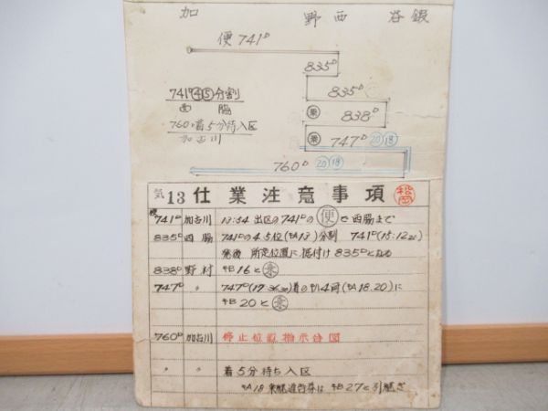 加古川気動車区　鍛冶屋線バラ2仕業　通票入り