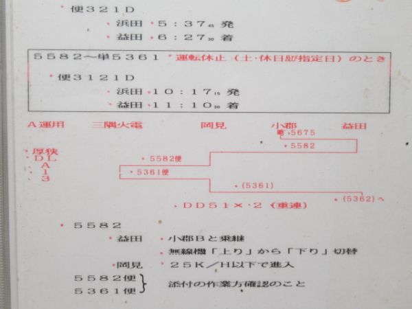 浜田鉄道部　DCDL組16行路揃い「DD51重連岡見貨物」