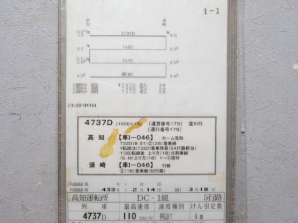 高知運転所 土讃線 5行路 揃い