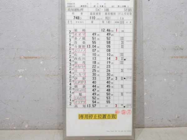 高知運転所 土讃線 5行路 揃い