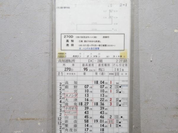 高知運転所 土讃線 22行路 揃い (キハ28・58)