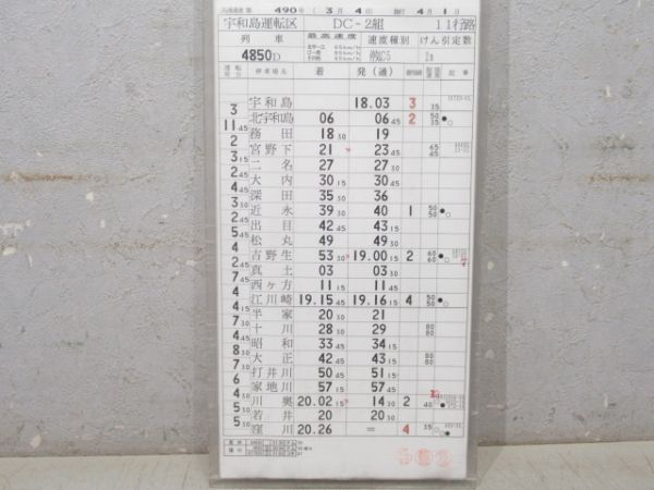 宇和島運転区 予土線 11行路 揃い