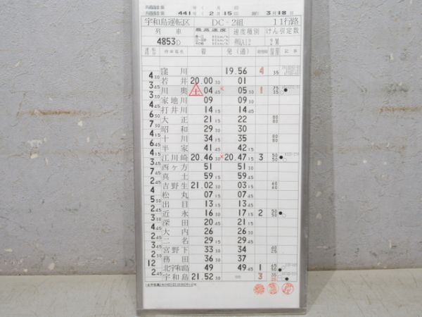 宇和島運転区 予土・予讃線 11行路 揃い