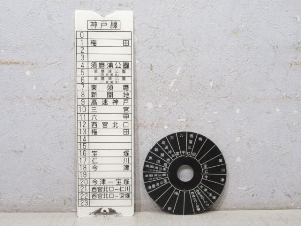 阪急神戸線 行先対照表 と 指令器用対照表 の組