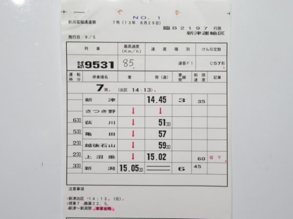 新津運輸区 臨B2197行路 揃い (C57・試運転)