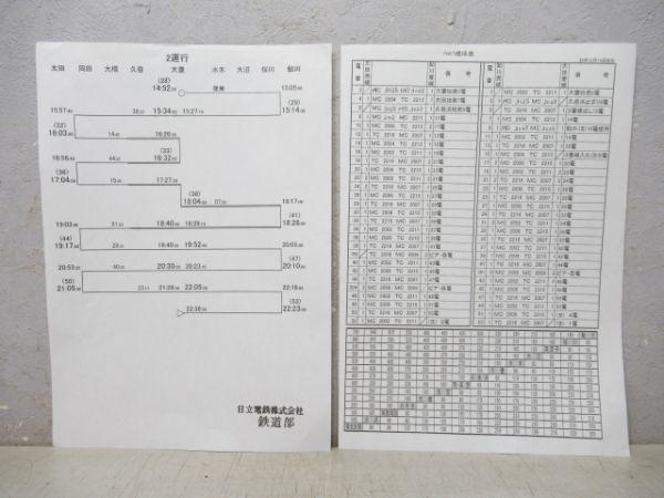 日立電鉄運行表　平成14年10月16日