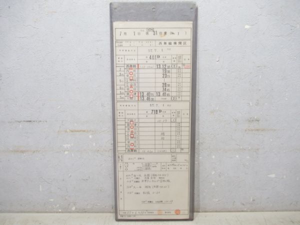 西舞鶴機関区　変気31仕業　通票表示入り