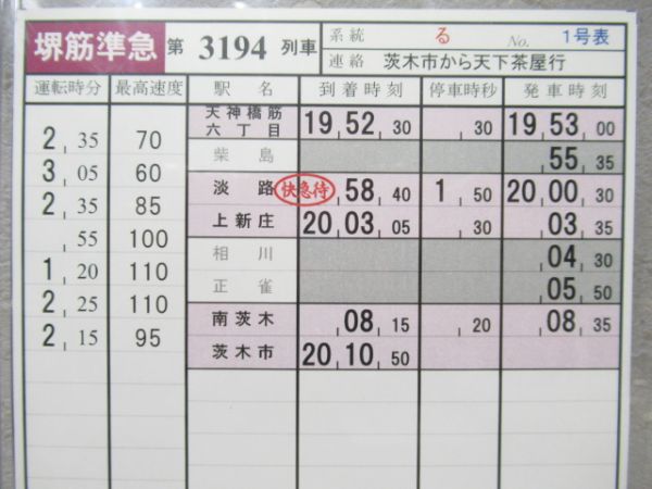 阪急堺筋線 スタフ (堺筋準急)