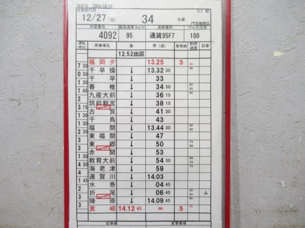 門司機関区 EL 34仕業 4枚組 揃い (彗星・なは・あかつき)
