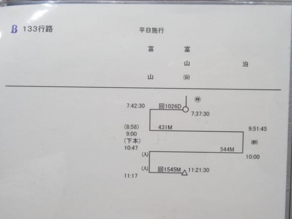 あいの風とやま鉄道 B133行路 3枚組 揃い (キハ85系)