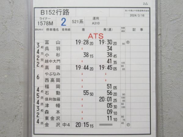 あいの風とやま鉄道 B152行路 揃い
