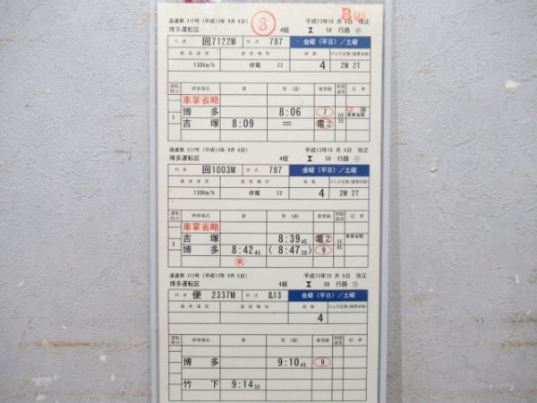 博多運転区 58行路 (特急 有明)