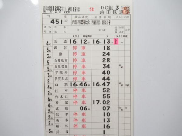 浜田鉄道部 DC3行路 揃い (三江線 廃線)