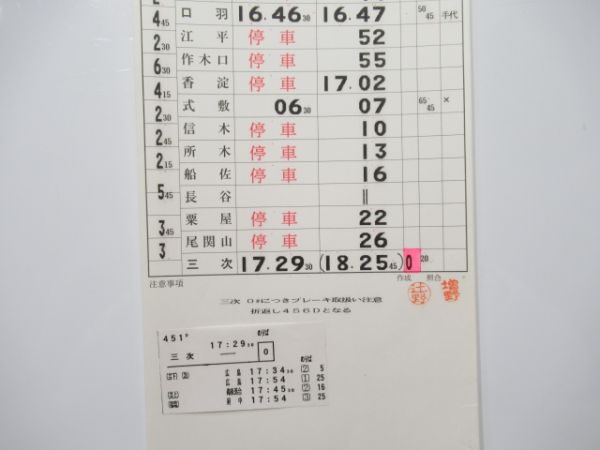 浜田鉄道部 DC3行路 揃い (三江線 廃線)