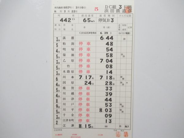 浜田鉄道部 DC3行路 揃い (三江線 廃線)