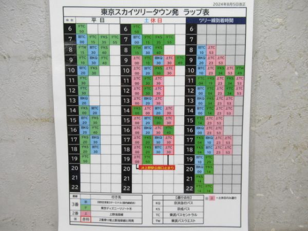 バス時刻表　東武バス・スカイツリーライン2枚組