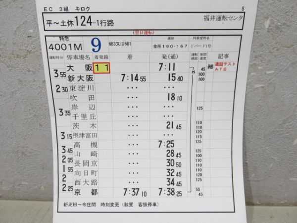 福井運転センター　EC3組「サンダーバード入り」